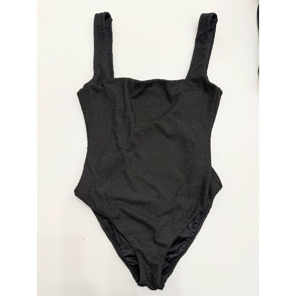 Show Me Your MuMu Other - Show Me Your MuMu Square Neck Black The Scrunch Textured One-Piece Swimsuit M